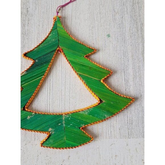 Pine tree gold trim hole ornament Xmas decor - Picture 4 of 5
